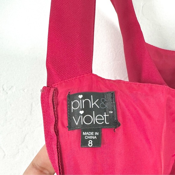 Pink & Violet Kids Girls Size 8 Red Bow Rhinestone Party Dress Holiday - Picture 3 of 8